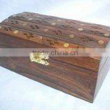Wooden Jewelry Box With Brass Work, Large thumbnail-1