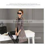 2016 Winter Trench Coat Lapel Long Sleeve Ladies Tie Waist Casual Long Outerwear Coats for Wholesale thumbnail-6