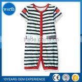 (Latest Style) 2017 Stripped Black and White Cotton Infant Romper Made in China thumbnail-1