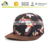 5 Panel Camp Hat Eagle Birds Printed Black Custom-made 5 Panels Cap thumbnail-3