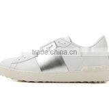 Adult White Black Leather Sneakers Shoe Liquidation Closeouts thumbnail-2