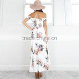 Maxnegio off Shoulder Backless Bohemian Girls Smoking High Slit Dress thumbnail-4
