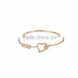 Rose Gold Plated Fancy CZ Studded Heart Bracelet thumbnail-1