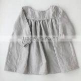 Babydoll Dress In Linen Fabric Elastic Cuffs Baby Girls Dress Designs Plus Size thumbnail-4