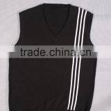 White Knitted Vertical Stripes Sweater 2015 Men thumbnail-6