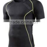 Bodybuilding Training Cycling Slim Fit Black Polyester Men t Shirt thumbnail-1