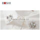 Factory Price For Embroidered Flower Of Ladies Casual Double Breasted Shirt thumbnail-4