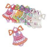 Mixed Christmas Jingle Bell Wood Charm Pendants 6.9cmx5.0cm thumbnail-1