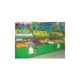 Supermarket Double Layer Fruit and Vegetable Metal Rack Display Shelf