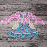 Hot Sale Fashion Little Girls Flower Dress Smocked Design Ruffle Long Sleeve Spring Autumn Dresses Wholesale Party Wear Outfits thumbnail-5