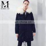 New Winter Design Genuine Raccoon Fur Collar Coat Women and Real Fox Fur Parka thumbnail-2