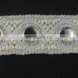 Custom Fashion New Style Mirror Silver Lace Trimming thumbnail-2