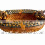 2013 New Style Wholesale Cheap Boat Shaped Reed Storage Plate With Ear Handles thumbnail-2