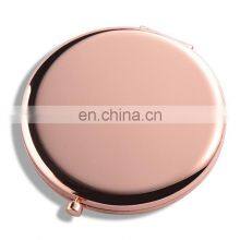 Round  Mini Double-sided Makeup Mirror Folding Pocket Mirror Metal Pocket Mirror Perfect for Handbag, Pocket