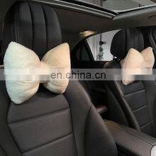 Waist Cushion Waist Protection Adjustable Car Neck Pillow Back Cushion Headrest Car Neck Pillow Red Black Leather