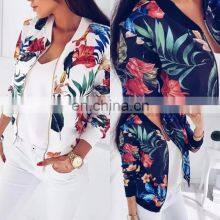 Spring and Autumn Women's New Fashion Slim Floral Zipper Baseball Jacket thumbnail-2