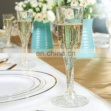 Hot Selling 6.5 Oz Bachelorette Party Champagne Rose Gold Rim Disposable Custom Plastic Champagne Flutes thumbnail-1