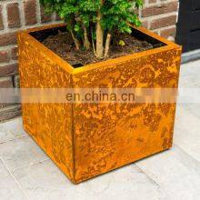 Eco-Friendly Customize Not Coated Corten Steel Metal Flowerpot thumbnail-4