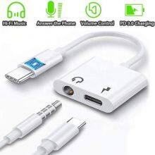 Type C Adapter 2 in 1 USB-C to 3.5mm Jack Headphones Aux Audio Splitter Charger USB C Adapter Compatible With Pixel thumbnail-5