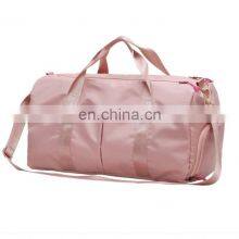 Customized Logo Unisex Gym Bag Sport Mens Weekend PU Leather Luggage Canvas Travel Duffel Bag thumbnail-2