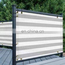 Gray With White Stripes Balcony Privacy Screen Deck Shield Fence for Apartment/Backyard/Patio/Grey