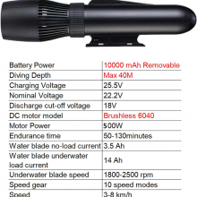 Water Ski Scooter, Thumb Control Sea Scooter SUP Paddle Black thumbnail-4