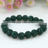 Handmade personalized dark green shamballa bracelets paypal accept cheap price