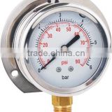2.5" silicone oil pressure gauge with back flange panel mounted YN63ZC