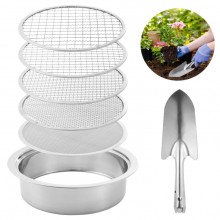 Soil Sifter Stainless Steel Riddle Sieve Set for Gardening With 5 Sizes 8