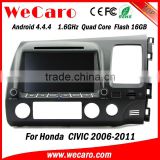 Wecaro android 4.4.4 car dvd player oem 8" 9 colour changing for honda civic dashboard bluetooth right hand drive 2006 - 2011
