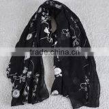 Winter Spring Fashion Long Cotton Flower Machine Embroidery Scarf thumbnail-5