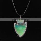 PC1612 Crystal Pave Agate Arrowhead Pendants,gemstone Pave Diamond Arrow Head Pendants thumbnail-5