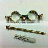 SIMPLE STEEL DOUBLE PIPE CLAMP SET