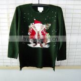 Christmas sweater with santa intarsia pullover