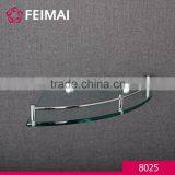 Sector Shape Brass Fitting Wall Mounted Curved Modern Glass Shelf