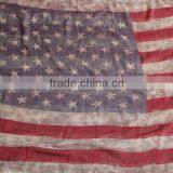 VINTAGE Team USA Boho American Flag Knit Scarf, Infinity Loop Circle Scarf, Cotton Lightweight Patriots' Day Gift thumbnail-6