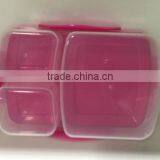 Food Grade 3 Compartments Plastic Bento Box With Lid FDA Approval Plastic Bento Box thumbnail-2