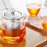 FDA Certified Borosilicate Glass Tea Pot With Stainless Steel Filter thumbnail-1