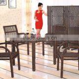 Aluminum Rattan Glass Top Tables and Chairs