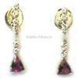 Ear Ring With Garnet & Diamond thumbnail-1
