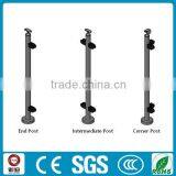 Stainless Post and Glass Outdoor Stair Railings thumbnail-5