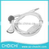 White 3.5mm plug mobile phone wired earphone with mic for samsung