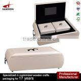 OEM White Perfume Packaging Packing Wooden Box for Cosmetic Product thumbnail-1