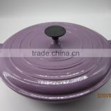 cast iron shallow casserole, porcelain enameled cast iron cookwares, cast iron round casserole, cast iron woks, cast iron cook