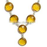 925 Sterling Silver Lemon Quartz Gemstone Necklace thumbnail-2
