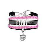 Antique Silver Map Charm i Love OHIO Map Charm Bracelet Infinity Love Bracelet thumbnail-2