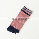 Hot Selling Japanese Design OEM School Lovely Girls Winter Comfortable Cotton Red Stripes Injinji Yoga Casual Socks thumbnail-3