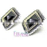 Borders Alloy Earrings Set In Black Jewelry Crystal Drop Earrings thumbnail-1