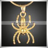 Vintage Spider Pendant for Best Friends 18K Gold Plated Essential Oil Brass Jewelry thumbnail-1