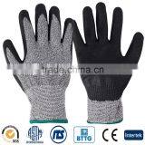 HPPE Fiberglass Nylon PU Coating ANSI 4 Cut Resistant Gloves thumbnail-1